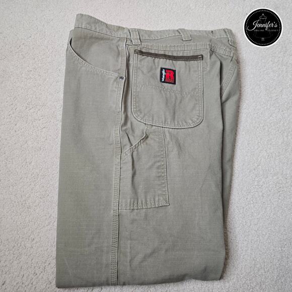 Riggs Workwear by Wrangler Men's Loden (Green) Relaxed Fit Ripstop Pants 40 x 30 - Picture 8 of 12